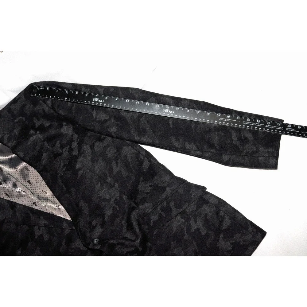 Robert Graham Sport Blazer Mens 46 Black Gray‎ Camo 2 Button Wool Cashmere Blend